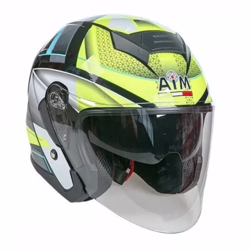 Мотошлем AiM JK526, желтый/серый/черный, размер S
