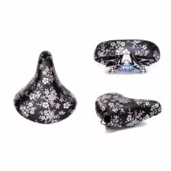 Седло велосипедное Forward black/flower HF-AZ-0801B, с замком 
