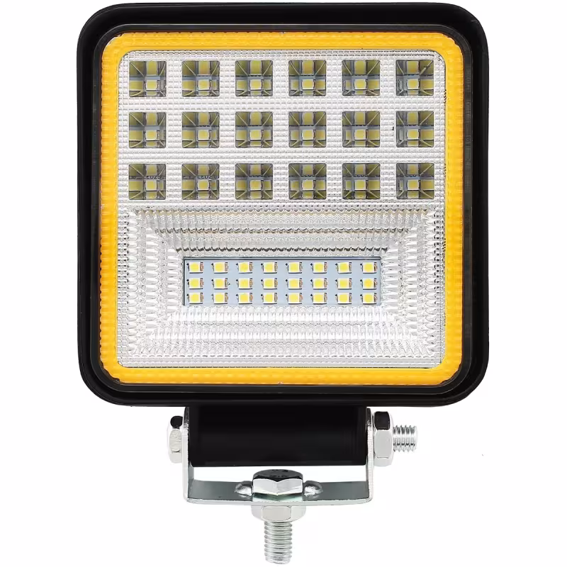 Фара светодиодная AT 126 W, дальний свет, с желтой подсветкой