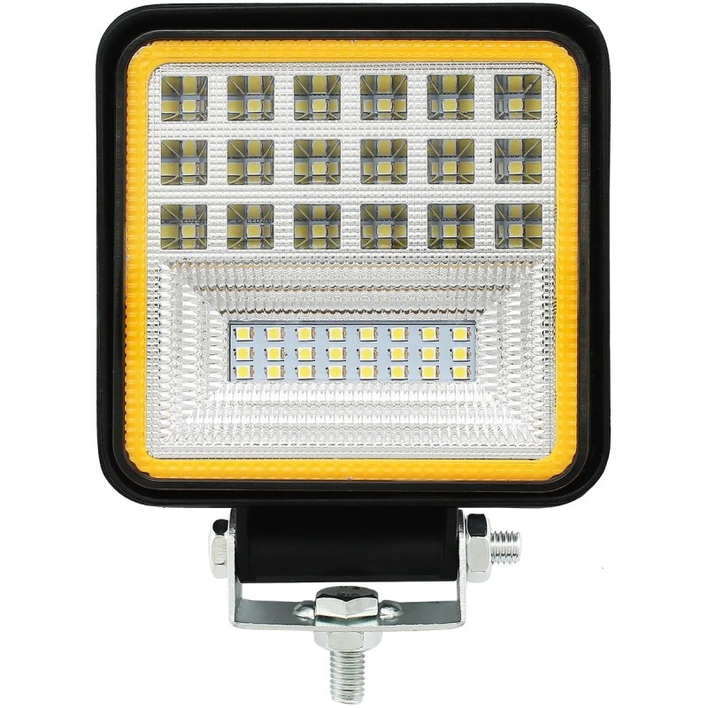 Фара светодиодная AT 126 W, дальний свет, с желтой подсветкой