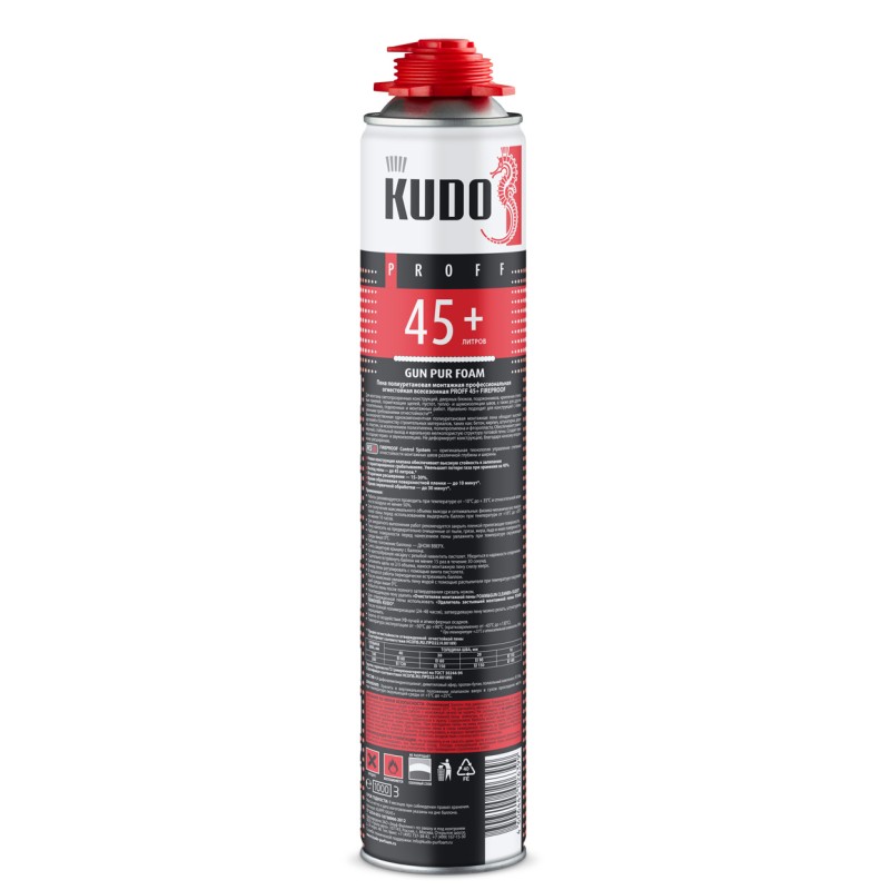 Пена монтажная огнестойкая Kudo Fire Proof 45+, 1 л