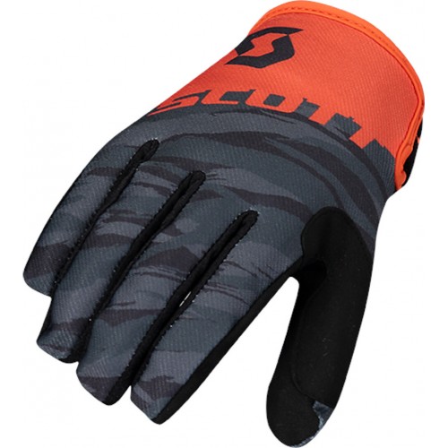 Мотоперчатки Scott 350 Dirt, черный камуфляж/оранжевый, размер М