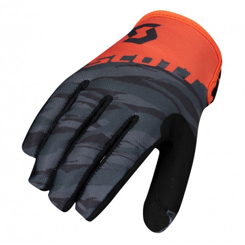 Мотоперчатки Scott 350 Dirt, черный камуфляж/оранжевый, размер L