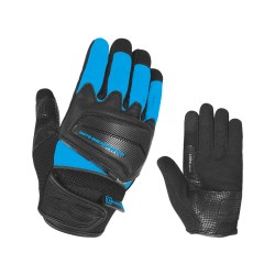 Мотоперчатки детские Hizer CE-4382, кожа/текстиль, черный/голубой, размер 8/10Y