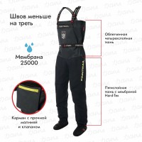 Полукомбинезон-вейдерсы Finntrail Enduro, мембрана Hard-Tex, черный, размер 48-50 (M), 170-180 см