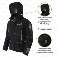 Куртка мужская Finntrail Mudway 2010, мембрана Hard-Tex, черный, размер 44-46 (S), 165-175 см