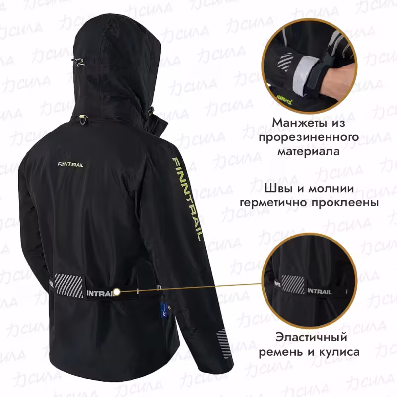 Куртка мужская Finntrail Mudway 2010, мембрана Hard-Tex, черный, размер 48-50 (M), 170-180 см