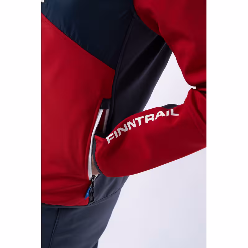 Куртка мужская Finntrail Softshell Nitro 1320, ткань Софтшелл, красный/серый, размер 44-46 (S), 165-175 см