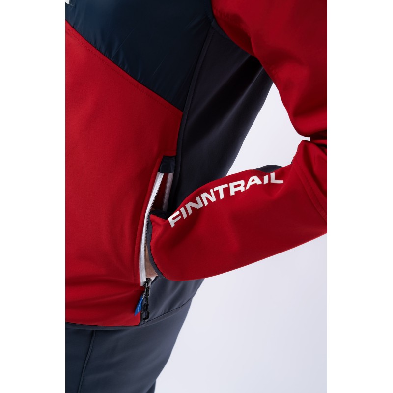 Куртка мужская Finntrail Softshell Nitro 1320, ткань Софтшелл, красный/серый, размер S