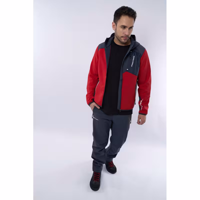 Куртка мужская Finntrail Softshell Nitro 1320, ткань Софтшелл, красный/серый, размер 48-50 (M), 170-180 см