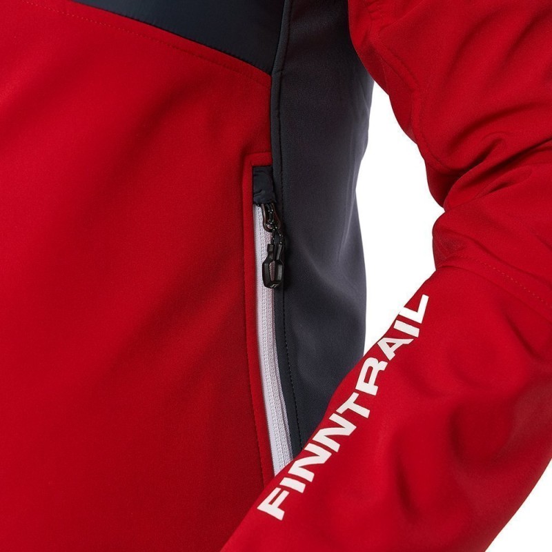 Куртка мужская Finntrail Softshell Nitro 1320, ткань Софтшелл, красный/серый, размер M