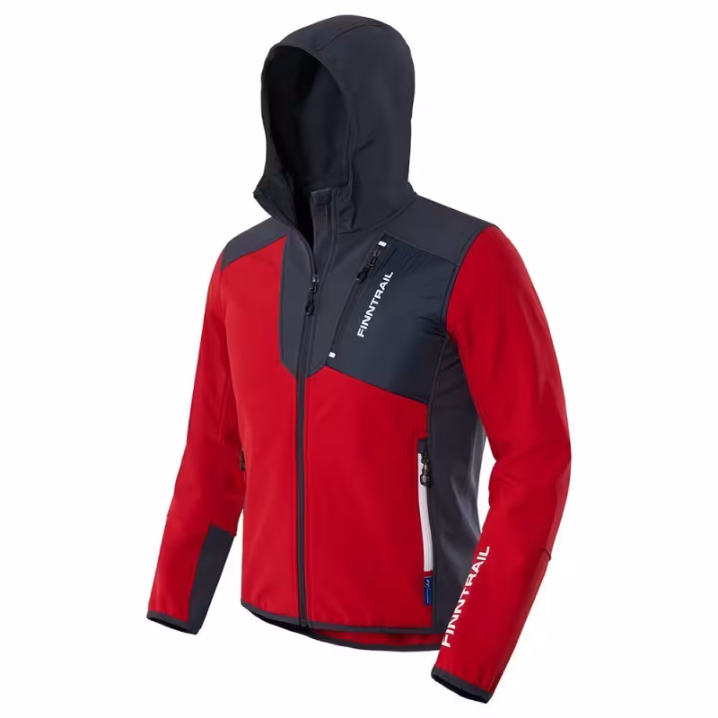 Куртка мужская Finntrail Softshell Nitro 1320, ткань Софтшелл, красный/серый, размер 50-52 (L), 175-185 см