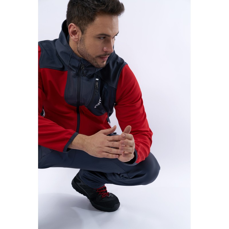 Куртка мужская Finntrail Softshell Nitro 1320, ткань Софтшелл, красный/серый, размер XL
