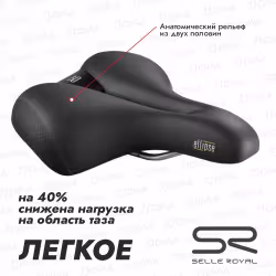 Седло велосипедное Selle Royal Ellipse Relaxed, Unisex, гель + эластомер, серия “Premium”