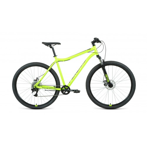 Велосипед 29 FORWARD SPORTING 2.2 disc (29" 8 ск. рост 17") ярко-зеленый/черный