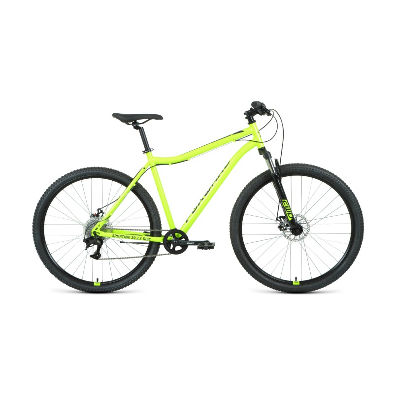 Велосипед 29 FORWARD SPORTING 2.2 disc (29" 8 ск. рост 17") ярко-зеленый/черный