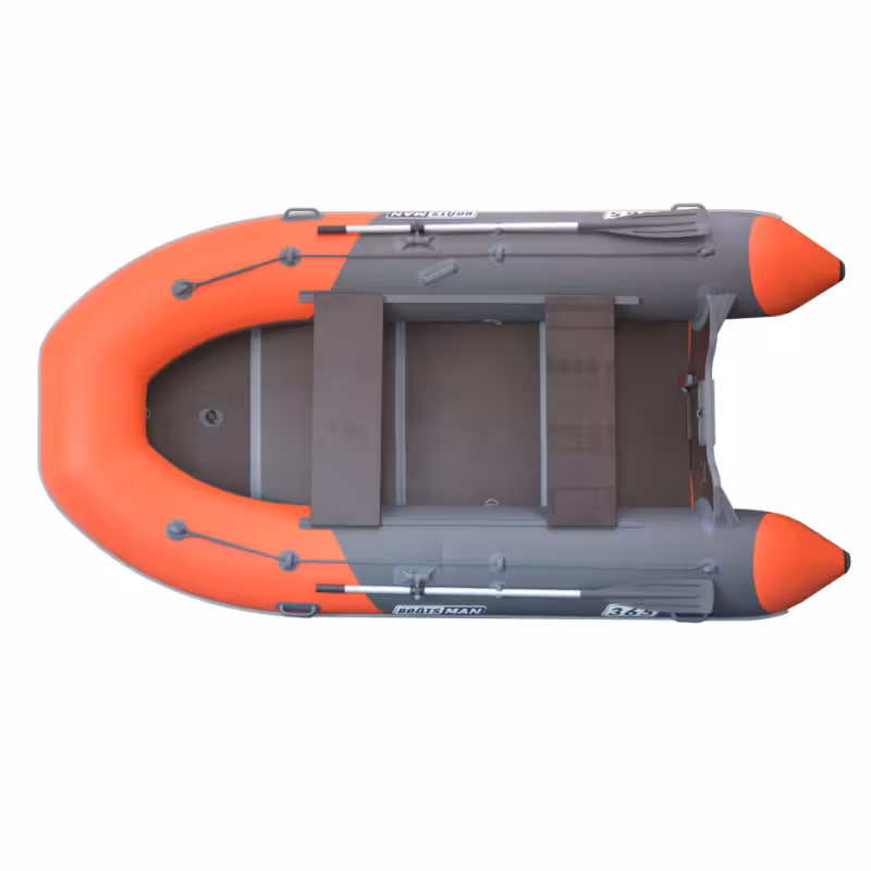 Надувная лодка ПВХ Flinc Boatsman BT365SK, пайол фанерный, графит/оранжевый