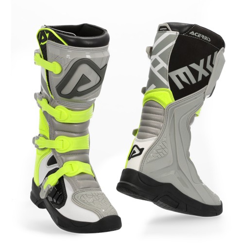 Мотоботы кроссовые Acerbis X-Team Boots Grey/Yellow, серый/желтый, размер 39