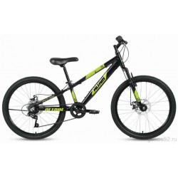 Велосипед городской подростковый ALTAIR AL 24 D, рост 12.5, 7 скоростей, черный/зеленый