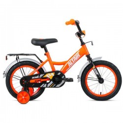 Велосипед ALTAIR KIDS 14 (14", 1 скорость), ярко-оранжевый/белый