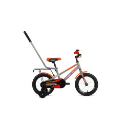 Велосипед 14 FORWARD METEOR (14", 1 скорость), серый/оранжевый