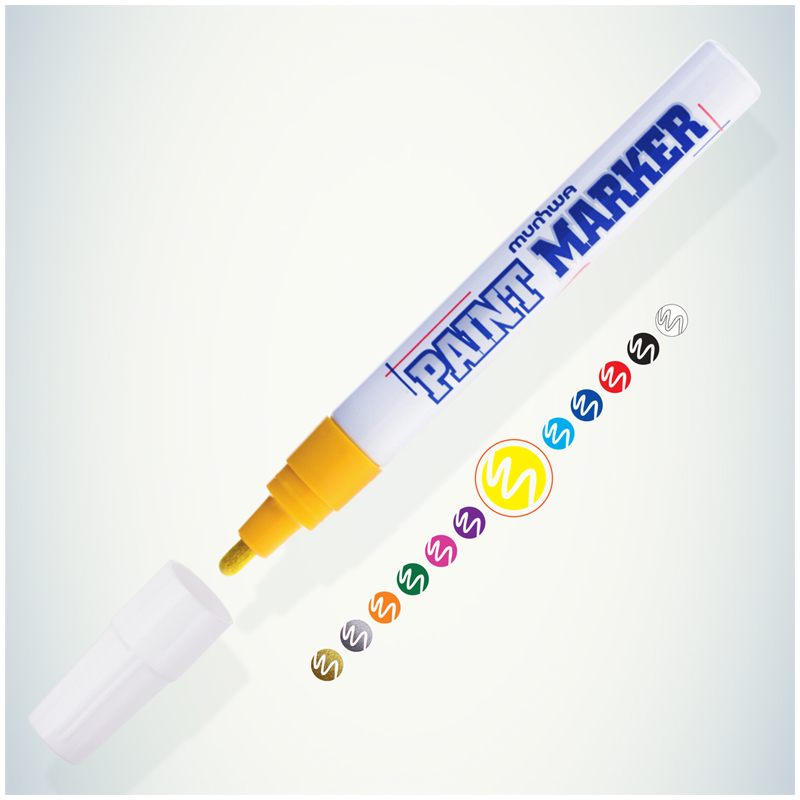 Маркер-краска Munhwa PM-08, 4 мм, желтый