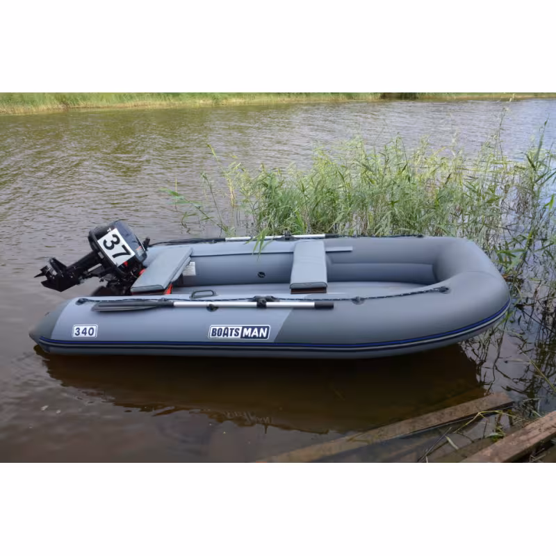 Надувная лодка ПВХ Flinc BoatsMan BT340А, НДНД, серый/графит