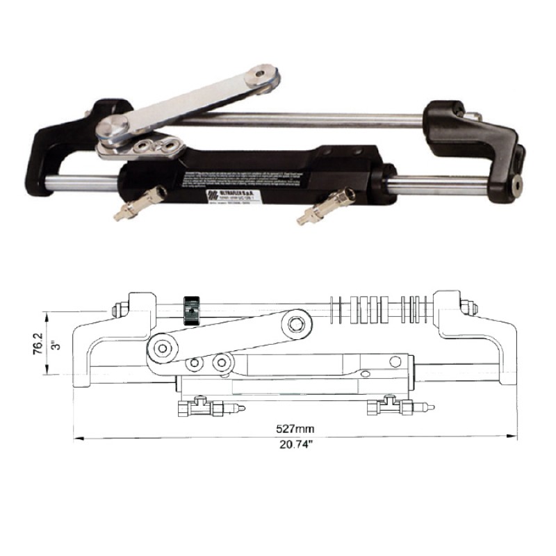 Гидроцилиндр Ultraflex 128 куб. см для моторов до 450 л.с.