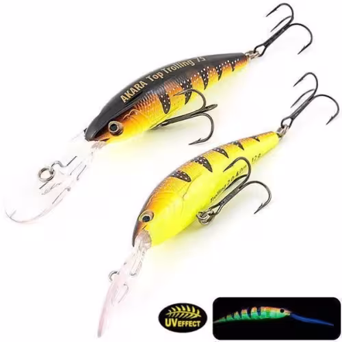 Воблер плавающий Akara Top Trolling 90F A8, 90 мм, 17 г, цвет A8