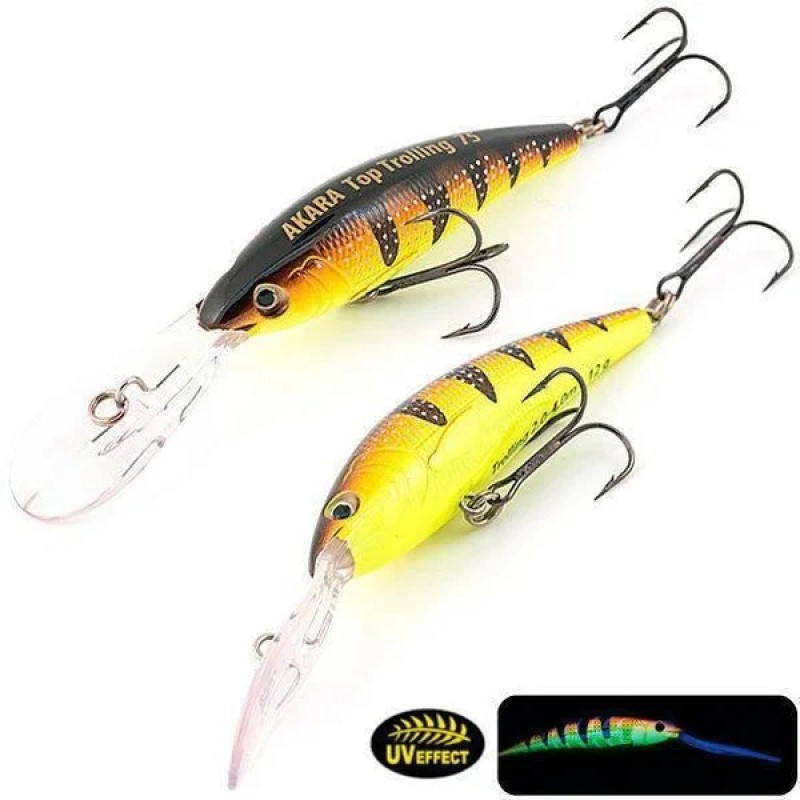 Воблер плавающий Akara Top Trolling 90F A8, 90 мм, 17 г, цвет A8