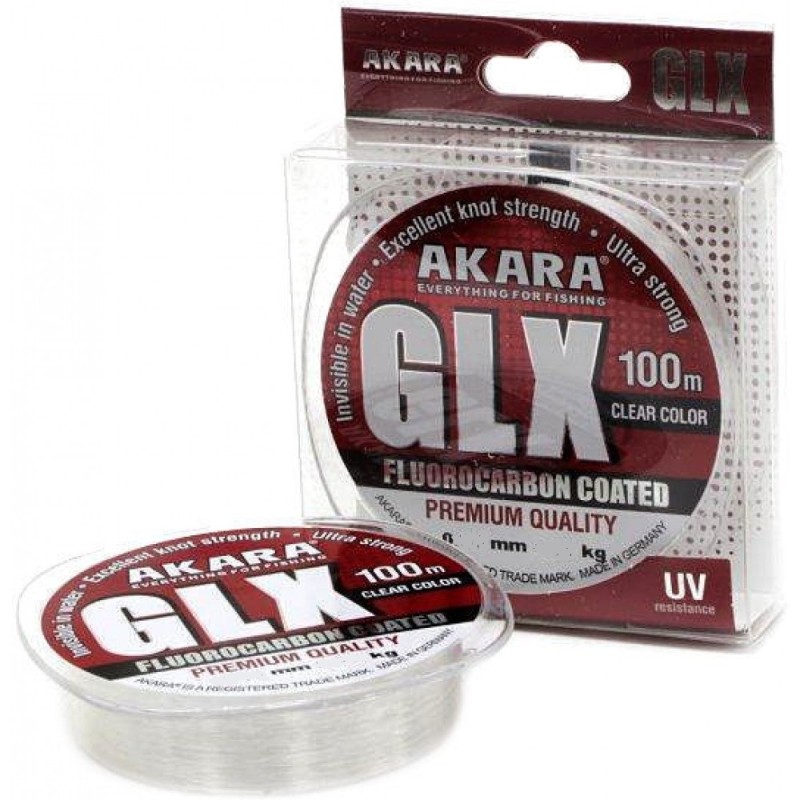 Леска флюорокарбоновая Akara GLX Premium Clear 0.18 мм, 3.6 кг, 100 м