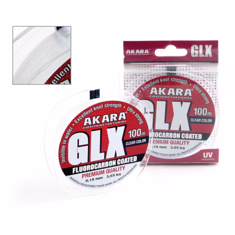 Леска флюорокарбоновая Akara GLX Premium Clear 0.20 мм, 4.35 кг, 100 м