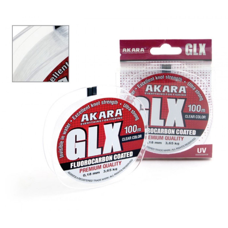 Леска флюорокарбоновая Akara GLX Premium Clear 0.30 мм, 9.2 кг, 100 м