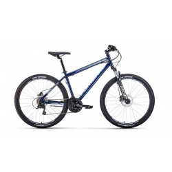 Велосипед горный хардтейл взрослый  FORWARD SPORTING 27.5 3.0 disс, рост 17, 21 скорость, темный-синий/серый