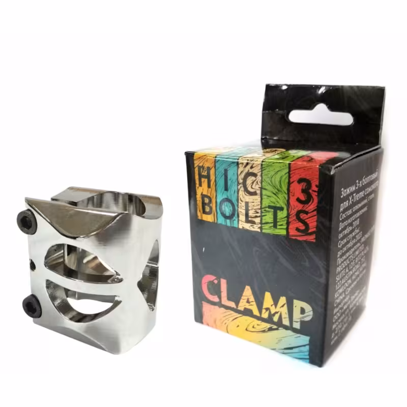 Зажим (хомут) для трюкового самоката Tech Team, HIC, 3 болта (Garm), черный