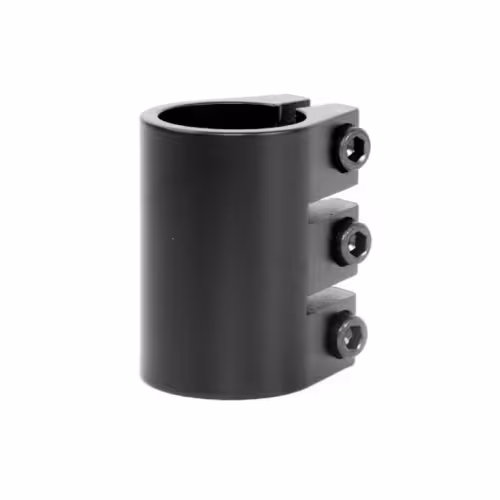 Зажим (хомут) KMS для трюкового самоката, HIC, 3 болта, алюминиевый, без анодирования, черный