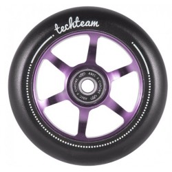 Колесо для трюкового самоката TechTeam 6S 100x24 мм, алюминий, тип PU: HR, подшипники ABEC 9, фиолетовый