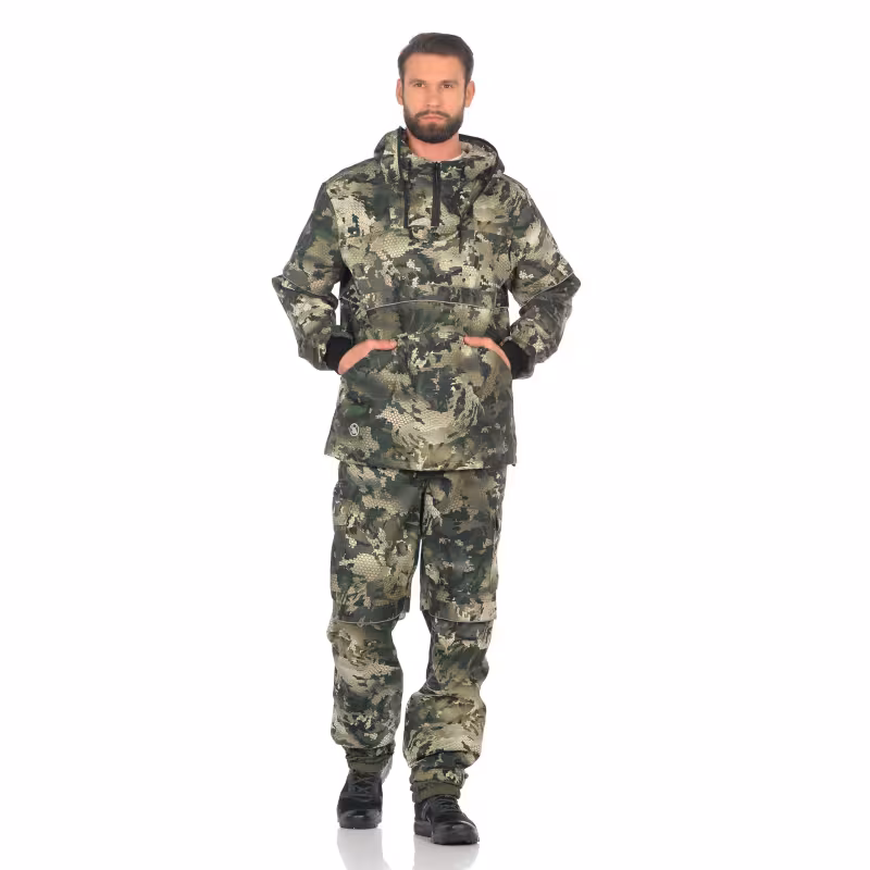 Костюм антимоскитный мужской Huntsman Антигнус-Люкс, смесовая ткань, принт Зелёный питон, размер 48-50, 182-188 см