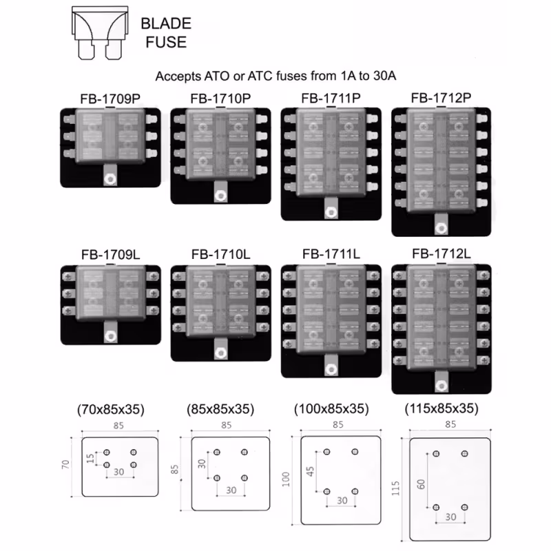 Блок предохранителей, 8 гнезд