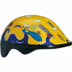 Велошлем детский Bellelli, желтый/синий рисунок, размер M, 52-57 см