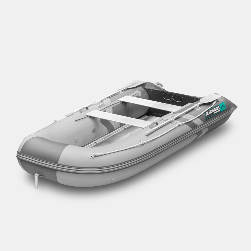 Надувная лодка ПВХ Gladiator Light B330AL, пайол алюминиевый, светло-серый/темно-серый