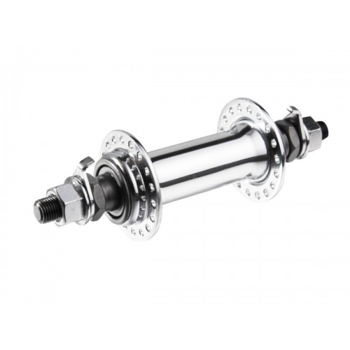 Втулка MTB передняя стальная 3/8x14Gx36Hx100x140 на гайках серебристая