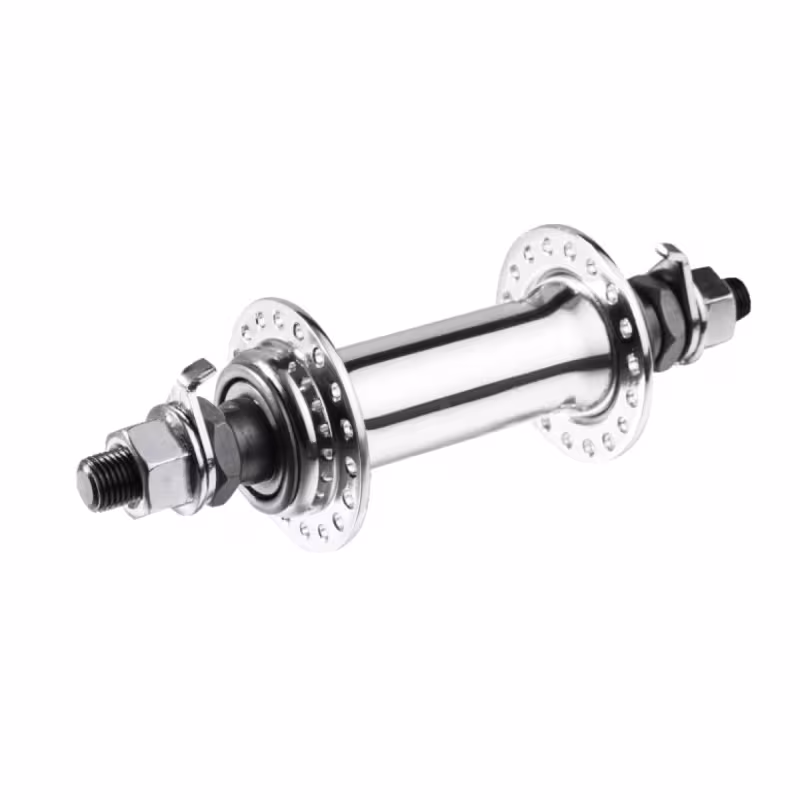 Втулка MTB передняя стальная 3/8x14Gx36Hx100x140 на гайках серебристая