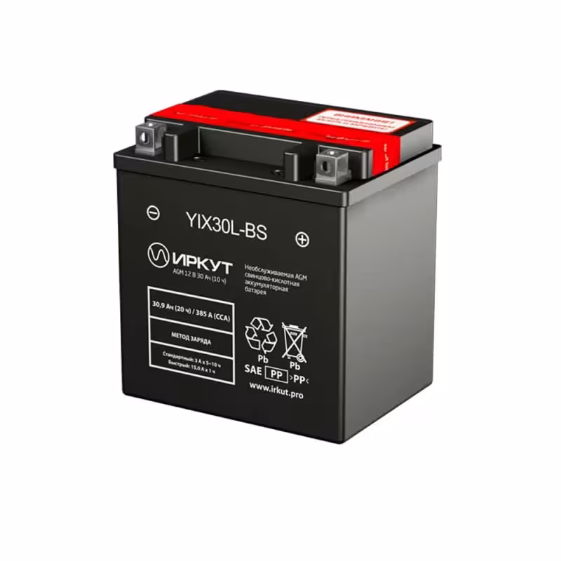 Аккумулятор Иркут YIX30L-BS, 30Ah, 12V