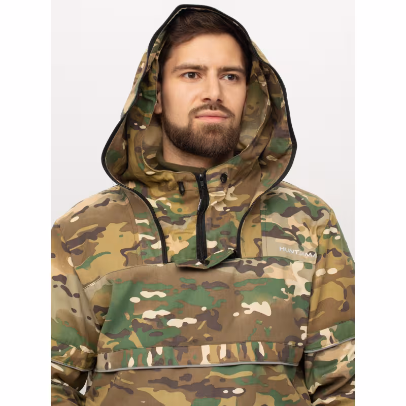 Костюм мужской антимоскитный Huntsman Антигнус-Люкс, смесовая ткань, коричневый камуфляж, размер 56-58, 170-176 см