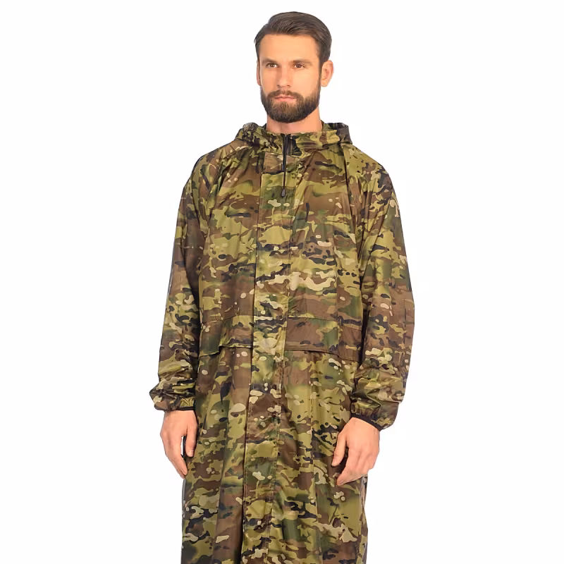 Плащ-дождевик Huntsman (Восток), ткань Таффета, зеленый камуфляж, размер 44-46, 170 см