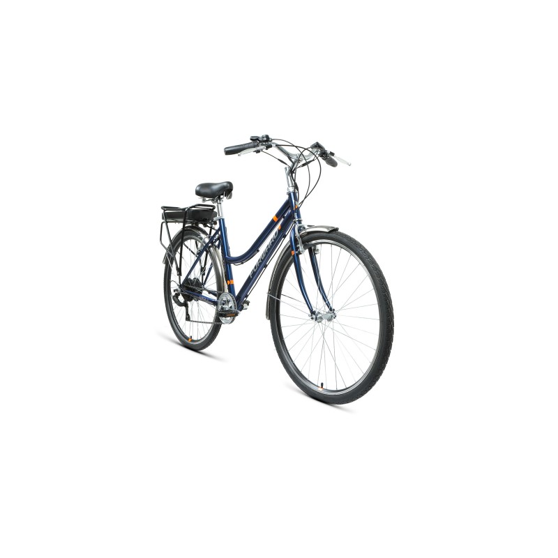 Велогибрид FORWARD OMEGA 28 250w, (28" 1 ск. 1,30-35 км/ч, до 50 км, 8,8 Ah скл.) темно-синий