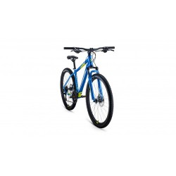 Велосипед горный хардтейл взрослый FORWARD APACHE 27,5 2.0 disc, рост 15, 21 скорости, синий/зеленый
