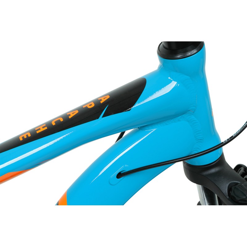 Велосипед горный хардтейл взрослый FORWARD APACHE 27.5 3.2 disc, рост 19, 21 скорость, бирюзовый/оранжевый