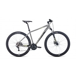 Велосипед горный хардтейл взрослый FORWARD APACHE 29 2.0 disc, рост 17, 21 скорость, серый/бежевый